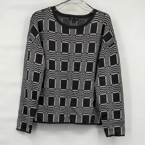 Lety and Me nwot stitch fix square print crew neck sweater